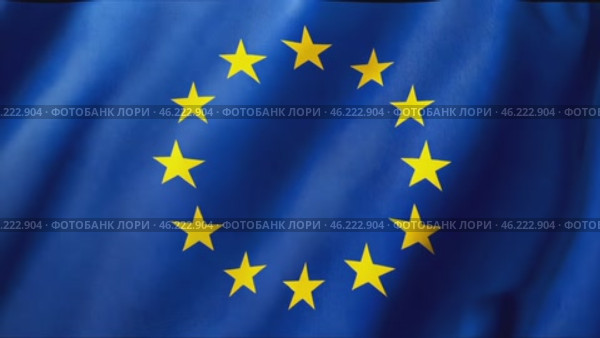 Blue and yellow flag with stars on it. Стоковое AI-видео, аниматор Sergey Grishin / Фотобанк Лори