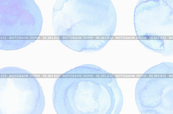 blue liquid color blobs painted white canvas. Стоковое фото, агентство Ingram Publishing / Фотобанк Лори