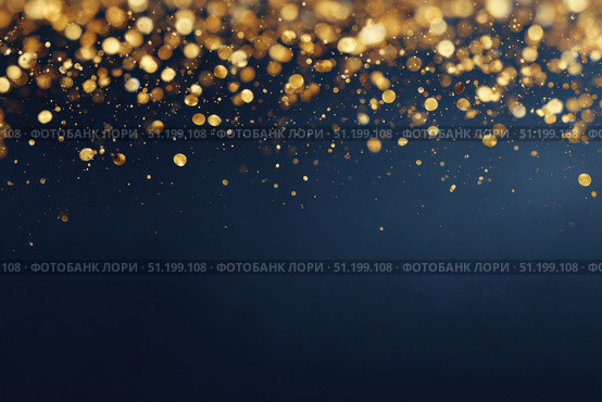 Blue sparkle glitter blurred background with Golden Confetti Dust. Glittering sequins wall. Creative bright vibrant color backdrop. Shiny lights wallpaper for ads, gifts wrap, web design. Blank Banner. Стоковое AI-изображение, AI-художник Марина Демидюк / Фотобанк Лори