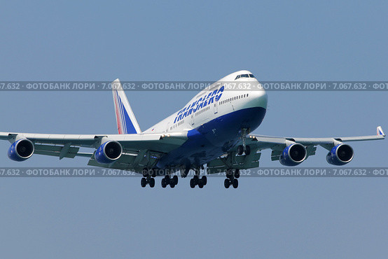 Boeing 747-400 авиакомпании "Трансаэро" (2015 год). Редакционное фото, фотограф Александр Тарасенков / Фотобанк Лори