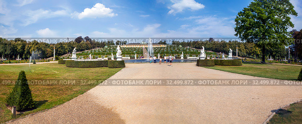 Большой фонтан в парке Сан-Суси. Потсдам, Германия (2019 год). Редакционное фото, фотограф Сергей Афанасьев / Фотобанк Лори