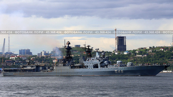 Большой противолодочный корабль проекта 1155 "Адмирал Пантелеев" (2024 год). Редакционное фото, фотограф Василий Юрьевич Шмидт / Фотобанк Лори