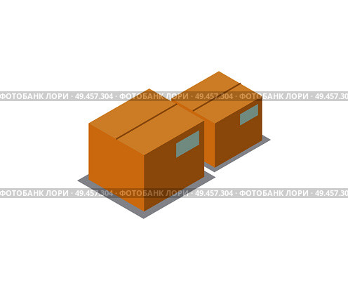 Boxes collection production icons, items made of carton paper having label with info on side, compact containers, isolated on vector illustration. Boxes Set Production Icons Vector Illustration. Стоковая иллюстрация, агентство Ingram Publishing / Фотобанк Лори