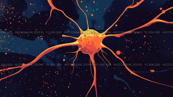 brain glitching neuron ai generated. Стоковое AI-изображение, AI-художник Vectorwin / Фотобанк Лори