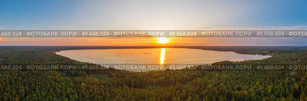 Braslav lakes in Belarus. Filmed with a drone. Стоковое фото, агентство Ingram Publishing / Фотобанк Лори