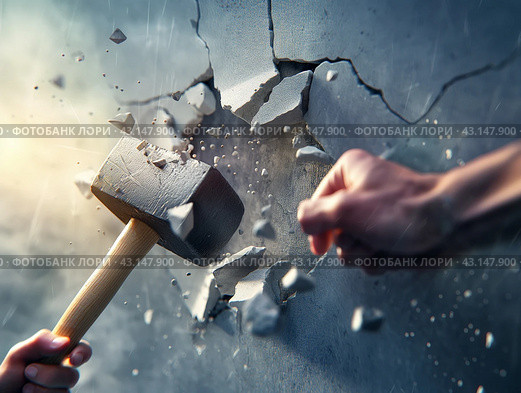 Breaking Through Barriers. Стоковое AI-изображение, AI-художник Кирилл Черезов / Фотобанк Лори
