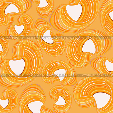 Bright smooth shapes made of yellow-orange palette stripes for postcards and websites. Стоковая иллюстрация, иллюстратор Marina Blazarenko / Фотобанк Лори