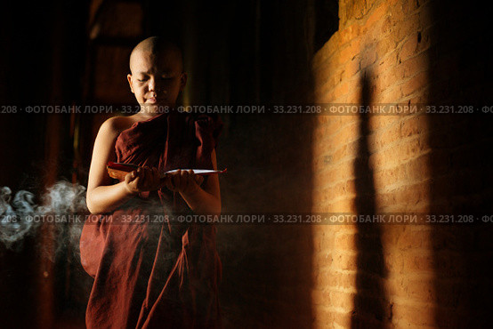 Buddhist novices learning. Стоковое фото, фотограф Wong Sze Fei / Smarterpix / Фотобанк Лори