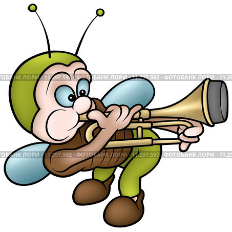 Bug And Trombone. Стоковая иллюстрация, иллюстратор Roman Dekan / PantherMedia / Фотобанк Лори
