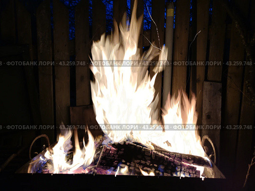 Burning bonfire in the dark. Стоковое фото, фотограф Andrew_Swarga / Фотобанк Лори