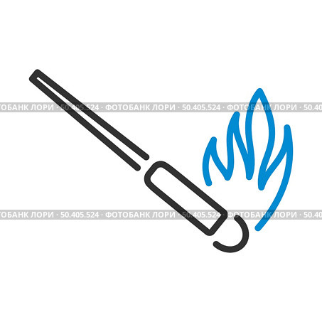 Burning Matchstik Icon. Editable Bold Outline With Color Fill Design. Vector Illustration. Стоковая иллюстрация, агентство Ingram Publishing / Фотобанк Лори