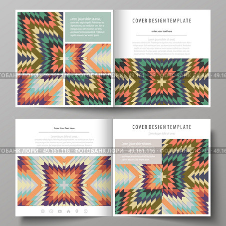 Business templates for square design bi fold brochure, magazine, flyer, booklet. Leaflet cover, abstract vector layout. Tribal pattern, geometrical ornament in ethno syle, vintage fashion background.. Business templates for square design bi fold brochure, magazine, flyer, booklet or annual report. Leaflet cover, abstract flat layout, easy editable vector. Tribal pattern, geometrical ornament in ethno syle, ethnic hipster backdrop, vintage fashion background. Стоковая иллюстрация, агентство Ingram Publishing / Фотобанк Лори