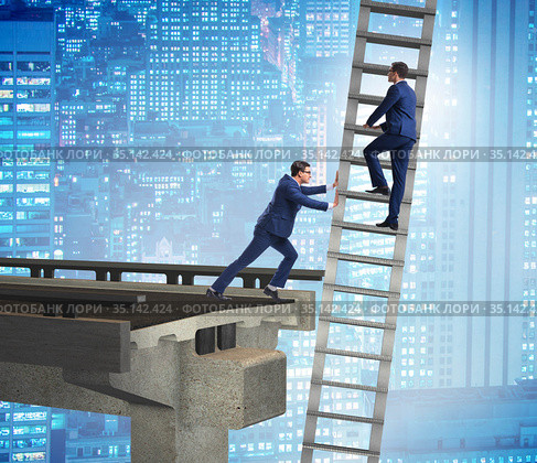 Business unethical competition concept with businessmen. Стоковое фото, фотограф Elnur / Фотобанк Лори
