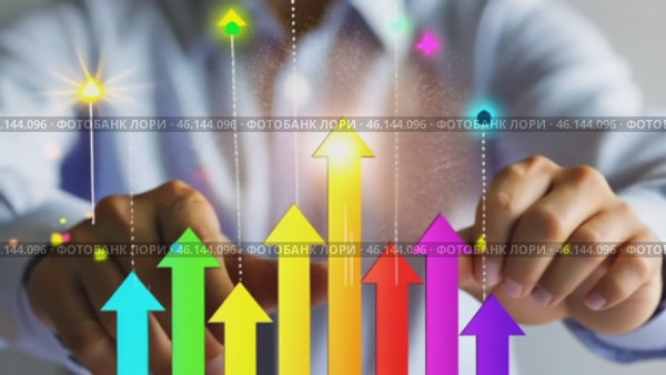 Businessman and growing graph investment. Finance save. Success, growth wealth stock market. Business in the digital age. Trading chart in financial concepts. Prosperity. Cryptocurrency. Technology. Стоковое AI-видео, аниматор Марина Демидюк / Фотобанк Лори