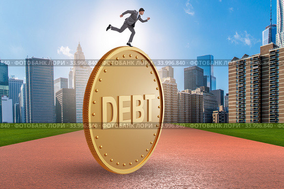 Businessman in debt and loan concept. Стоковое фото, фотограф Elnur / Фотобанк Лори