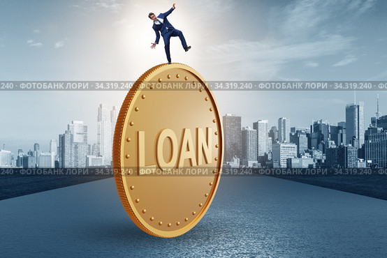 Businessman in debt and loan concept. Стоковое фото, фотограф Elnur / Фотобанк Лори
