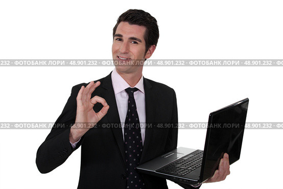 Businessman says everything is OK. Стоковое фото, агентство Ingram Publishing / Фотобанк Лори