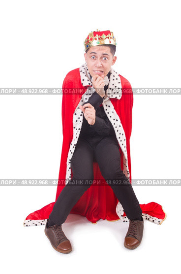 Businessman with crown isolated on white. Стоковое фото, агентство Ingram Publishing / Фотобанк Лори