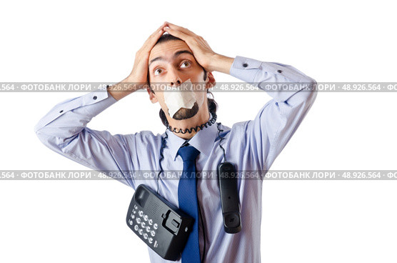 Businessman with his lips sealed. Стоковое фото, агентство Ingram Publishing / Фотобанк Лори