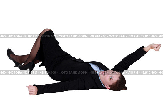 Businesswoman rolling on the ground. Стоковое фото, агентство Ingram Publishing / Фотобанк Лори