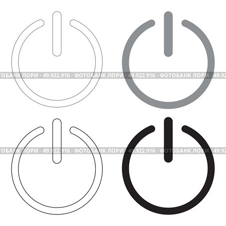 Button turn on or off icon.   the black and grey color set icon .. Button turn on or off icon.   it is the black and grey color set icon . Стоковая иллюстрация, агентство Ingram Publishing / Фотобанк Лори