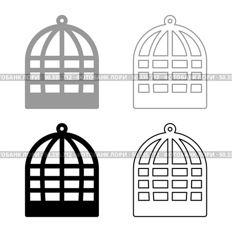 Cage for bird silhouette vintage captivity concept set icon grey black color vector illustration image simple flat style solid fill outline contour line thin. Cage for bird silhouette vintage captivity concept set icon grey black color vector illustration image flat style solid fill outline contour line thin. Стоковая иллюстрация, агентство Ingram Publishing / Фотобанк Лори
