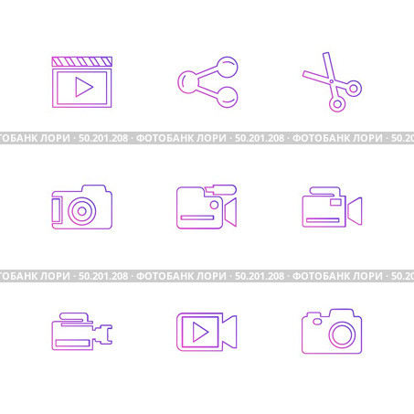 Camera ,  recorder , capture , click , photography , photograph , image , tv , video , microphone , speaker , icon, vector, design,  flat,  collection, style, creative,  icons. Стоковая иллюстрация, агентство Ingram Publishing / Фотобанк Лори