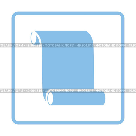 Canvas scroll icon. Blue frame design. Vector illustration. Стоковая иллюстрация, агентство Ingram Publishing / Фотобанк Лори