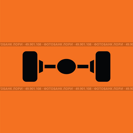 Car rear axle icon. Orange background with black. Vector illustration. Стоковая иллюстрация, агентство Ingram Publishing / Фотобанк Лори