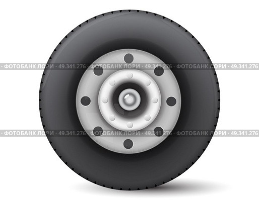 car wheel vector illustration isolated on white background. Стоковая иллюстрация, агентство Ingram Publishing / Фотобанк Лори