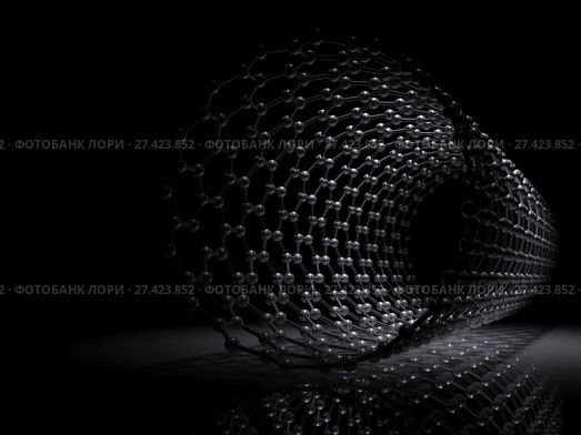 Carbon nanotubes 3d scheme. Стоковая иллюстрация, иллюстратор EugeneSergeev / Фотобанк Лори