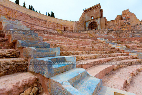 Cartagena Roman Amphitheater in Murcia at Spain. Стоковое фото, агентство Ingram Publishing / Фотобанк Лори