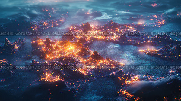 cartography lighting up map ai generated. Стоковое AI-изображение, AI-художник Vectorwin / Фотобанк Лори
