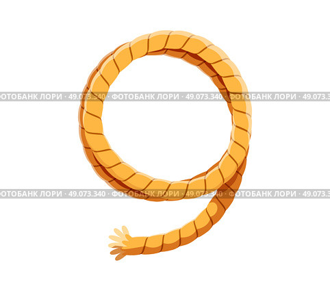 Cartoon rope twisted into the shape of number nine. Стоковая иллюстрация, иллюстратор VectorTradition / Фотобанк Лори