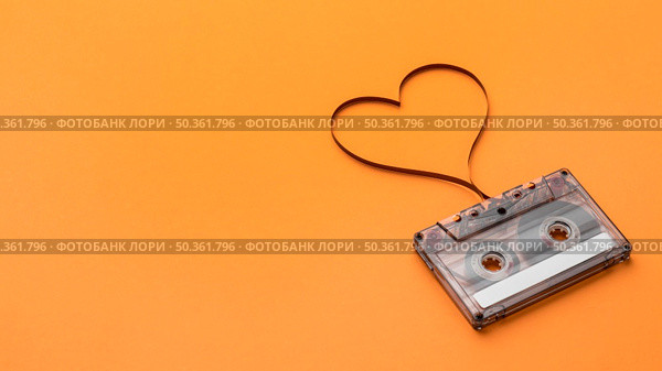 cassette tape with magnetic recording film copy space. Стоковое фото, агентство Ingram Publishing / Фотобанк Лори