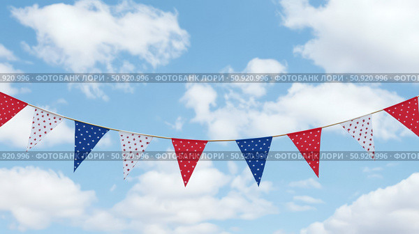 celebration red white blue bunting ai generated. Стоковое AI-изображение, AI-художник Vectorwin / Фотобанк Лори