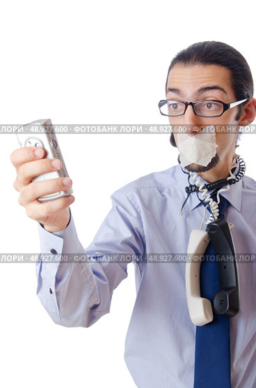 Censorship concept with tight lipped businessman. Стоковое фото, агентство Ingram Publishing / Фотобанк Лори