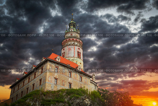 Cesky Krumlov - the city of South Bohemia Czech Republic region. Located on the Vltava River. declared a UNESCO World Heritage Site.. Cesky Krumlov . Стоковое фото, агентство Ingram Publishing / Фотобанк Лори