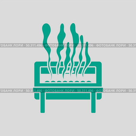 Chafing Dish Icon. Green on Gray Background. Vector Illustration. Стоковая иллюстрация, агентство Ingram Publishing / Фотобанк Лори