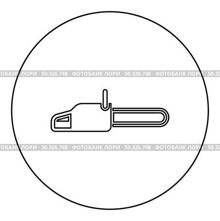 Chainsaw Petrol chain saw Lumberjack tool icon in circle round black color vector illustration solid outline style simple image. Chainsaw Petrol chain saw Lumberjack tool icon in circle round black color vector illustration solid outline style image. Стоковая иллюстрация, агентство Ingram Publishing / Фотобанк Лори