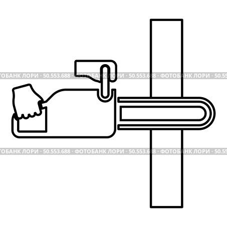 Chainsaw sawing board woodchopper concept lumberjack arborist cutting deforestation prunes sprinking contour outline line icon black color vector illustration image thin flat style simple. Chainsaw sawing board woodchopper concept lumberjack arborist cutting deforestation prunes sprinking contour outline line icon black color vector illustration image thin flat style. Стоковая иллюстрация, агентство Ingram Publishing / Фотобанк Лори