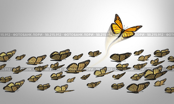 Change way and taking bold initiative as an independent thinker that has courage to be a disruptive game changer with 3D illustration elements. Стоковое фото, агентство Ingram Publishing / Фотобанк Лори