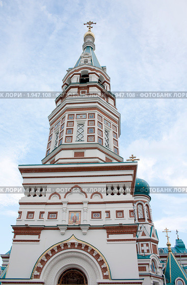 Часть Успенского кафедрального собора, город Омск (2010 год). Стоковое фото, фотограф Олыкайнен Наталья / Фотобанк Лори