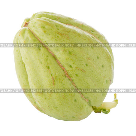 Chayote also known as chow chow and Chu Chu isolated on white. Стоковое фото, агентство Ingram Publishing / Фотобанк Лори