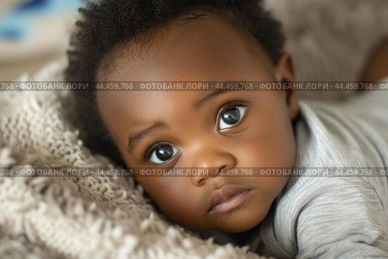 Cherubic Afro baby. Generate Ai. Стоковое AI-изображение, AI-художник Иван Рябоконь / Фотобанк Лори