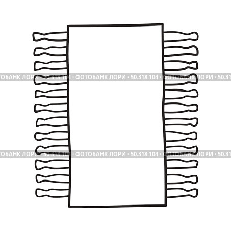 Chip Icon. Hand Drawn Sketch Design. Vector Illustration. Стоковая иллюстрация, агентство Ingram Publishing / Фотобанк Лори