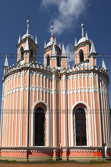 Church of Saint John Baptist at Chesme Palace. It was built in 1780, at direction of Catherine Great, Empress of Russia. Saint Petersburg. Редакционное фото, фотограф Валерия Попова / Фотобанк Лори