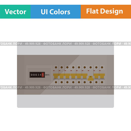 Circuit breakers box icon. Flat design. Vector illustration. Стоковая иллюстрация, агентство Ingram Publishing / Фотобанк Лори