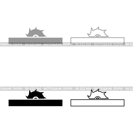 Circular saw bench table wheel blade carpentry workshop concept set icon grey black color vector illustration image simple solid fill outline contour line thin flat style. Circular saw bench table wheel blade carpentry workshop concept set icon grey black color vector illustration image solid fill outline contour line thin flat style. Стоковая иллюстрация, агентство Ingram Publishing / Фотобанк Лори