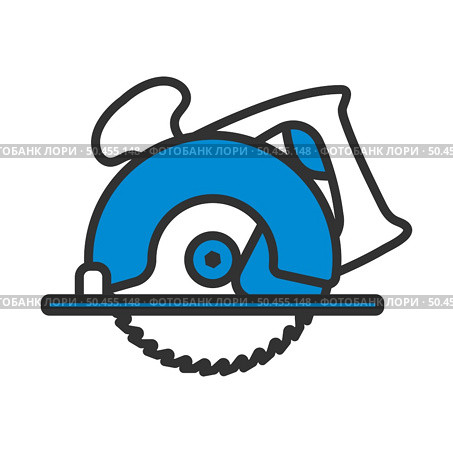 Circular Saw Icon. Editable Bold Outline With Color Fill Design. Vector Illustration. Стоковая иллюстрация, агентство Ingram Publishing / Фотобанк Лори